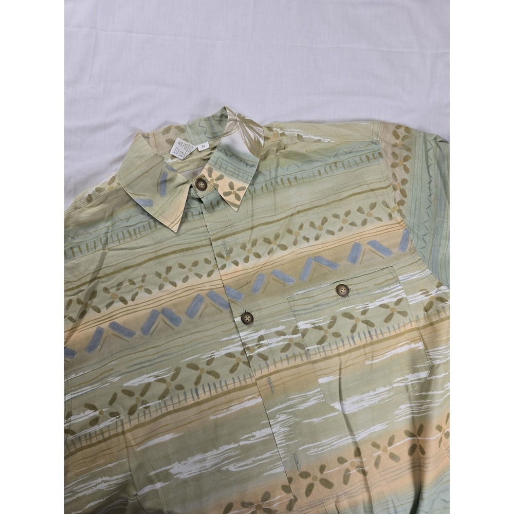 The Territory Ahead Shirt Mens Medium‎ Sage Green Hawaiian Rayon Short Sleeve